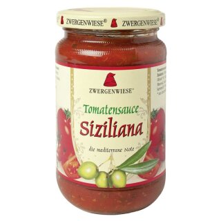 Zwergenwiese Tomatensauce Siziliana - Bio - 340ml x 6  - 6er Pack VPE