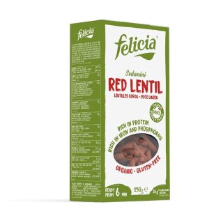 Felicia Bio Rote Linsen Sedanini glutenfrei - Bio - 250g x 12  - 12er Pack VPE
