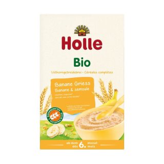 Holle Vollkorngetreidebrei Banane Griess - Bio - 250g x 6  - 6er Pack VPE