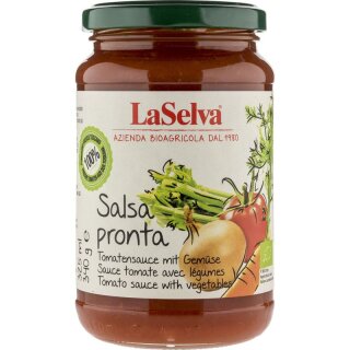LaSelva Salsa Pronta Tomatensauce mit frischem Gemüse - Bio - 340g x 6  - 6er Pack VPE