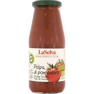 LaSelva Polpa di pomodoro Stückige Tomaten - Bio - 425g x 12  - 12er Pack VPE