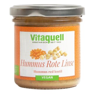 Vitaquell Hummus Rote Linse Bio - Bio - 130g x 6  - 6er Pack VPE