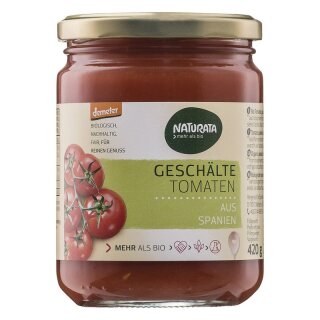 Naturata Geschälte Tomaten in Tomatensaft - Bio - 0,24kg x 6  - 6er Pack VPE