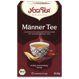 Yogi Tea Männer Tee Kräutertee mit Ingwer Ginseng Chili - Bio - 30,6g x 6  - 6er Pack VPE