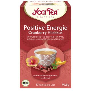Yogi Tea Positive Energie Cranberry Hibiskus Bio - Bio - 30,6g x 6  - 6er Pack VPE
