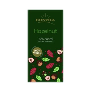 Bonvita Schokolade Haselnuss 72% - Bio - 100g