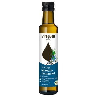 Vitaquell Schwarzkümmel-Öl - Bio - 250ml x 6  - 6er Pack VPE