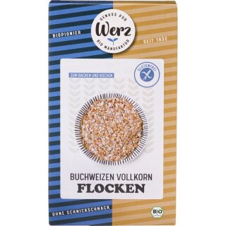 Werz Buchweizen Vollkorn Flocken glutenfrei - Bio - 250g x 8  - 8er Pack VPE