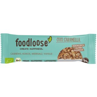 foodloose Nussriegel Coco Caramella glutenfrei laktosefrei - Bio - 35g x 24  - 24er Pack VPE