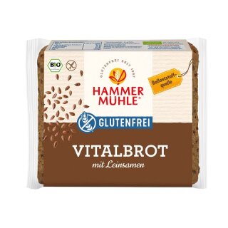 Hammermühle Vitalbrot mit Leinsamen - Bio - 250g x 12  - 12er Pack VPE