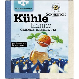 Sonnentor Kühle Kanne Orange-Basilikum Tee Pyramidenbeutel - Bio - 40g x 8  - 8er Pack VPE
