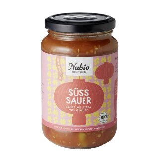 Nabio Asia Sauce Süss Sauer Sauce mit extra viel Gemüse - Bio - 325ml x 6  - 6er Pack VPE