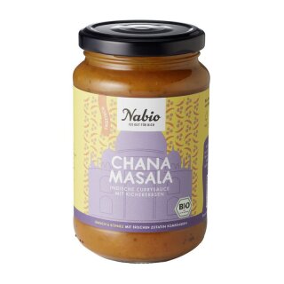 Nabio Asia Sauce Chana Masala indische Currysauce mit Kichererbsen - Bio - 325ml x 6  - 6er Pack VPE