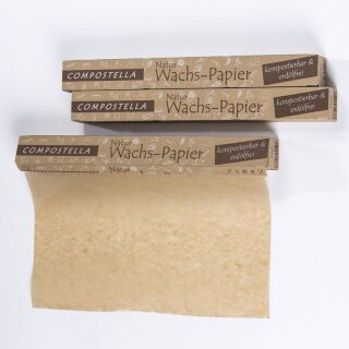 Compostella Naturwachs-Papier ist feuchtigkeitsabweisend erdölfrei und komposti - 12Stück x 12  - 12er Pack VPE