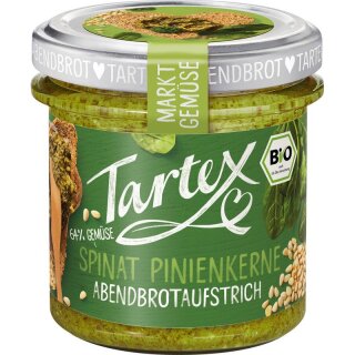 Tartex Markt-Gemüse Spinat Pinienkerne - Bio - 135g x 6  - 6er Pack VPE