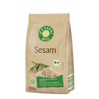 Clasen Bio Sesam ungeschält - Bio - 250g x 8  - 8er Pack VPE