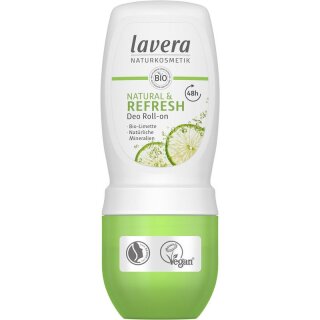 Lavera Deo Roll-on NATURAL & REFRESH - 50ml x 4  - 4er Pack VPE