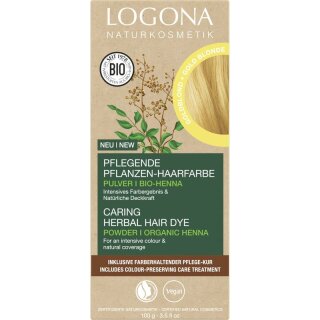 Logona Pflegende Pflanzen-Haarfarbe Pulver Goldblond - 100g x 4  - 4er Pack VPE