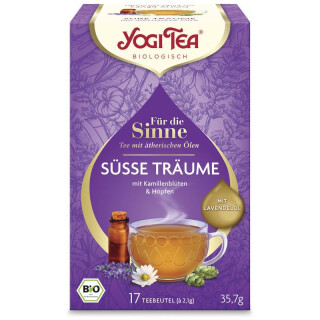 Yogi Tea Kräutertee Für die Sinne Süße Träume mit Lavendelöl und Hopfen - Bio - 35,7g x 6  - 6er Pack VPE