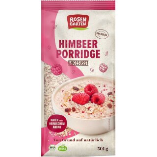 Rosengarten Himbeer-Porridge ungesüßt - Bio - 500g x 6  - 6er Pack VPE