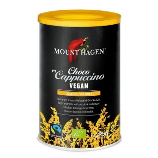 Mount Hagen Fair Trade Cappuccino Choco Vegan 200 g Dose - Bio - 225g