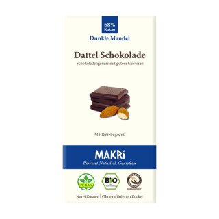 Makri Dattel Schokolade Dunkle Mandel 68% - Bio - 85g