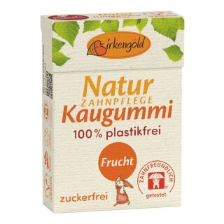 Birkengold Zahnpflege Natur Kaugummi Frucht 20 Stück - 28g