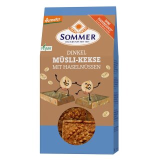 Sommer Demeter Dinkel Müsli-Kekse mit Haselnüssen,vegan - Bio - 150g