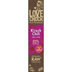 lovechock Riegel Kirsch Chili 82% - Bio - 40g